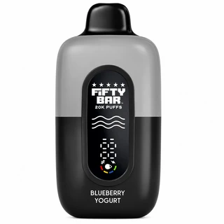Blueberry Yogurt Fifty Bar Black Series disposable vape device, 20,000 puffs, 5% nicotine