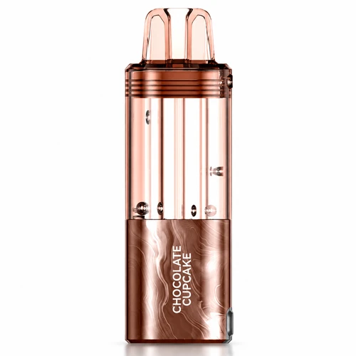 Foger Switch Pro Pod Chocolate Cupcake 30K puffs cover with 5% nicotine badge, 96mm height, clear tank, dual mesh coil and adjustable airflow