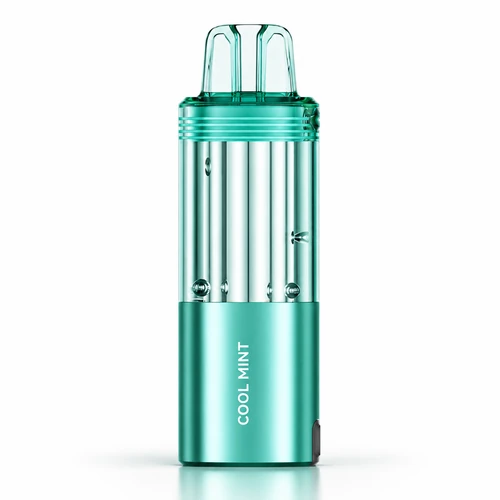 Foger Switch Pro Pod Cool Mint 30K puffs cover image with 5% nicotine badge, 96mm height, clear tank, dual mesh coil and adjustable airflow