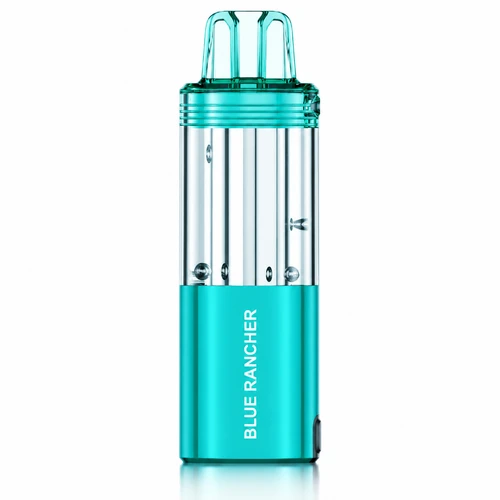 Foger Switch Pro Pod Blue Rancher 30K puffs cover image with 5% nicotine badge, 96mm height, clear tank, dual mesh coil and adjustable airflow