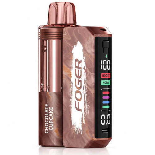 Chocolate Cupcake Foger Switch Pro Kit disposable vape device, 30,000 puffs, 5% (50mg) nicotine, Dual mesh coil