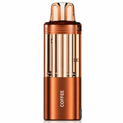 Foger Switch Pro Pod Coffee 30K puffs cover image with 5% nicotine badge, 96mm height, clear tank, dual mesh coil and adjustable airflow