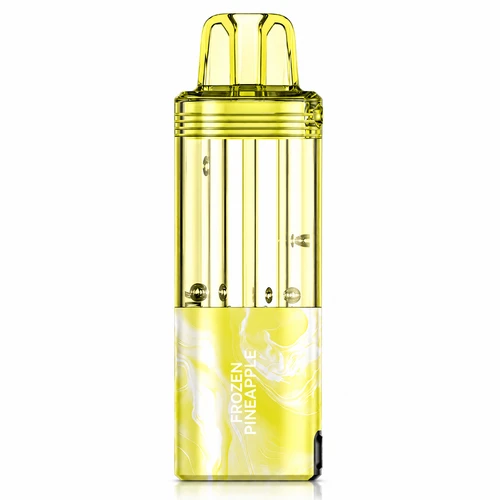 Foger Switch Pro Pod Frozen Pineapple 30K puffs cover with 5% nicotine badge, 96mm height, clear tank, dual mesh coil and adjustable airflow