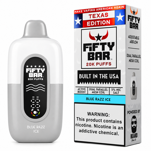 Blue Razz Ice – Fifty Bar Texas Edition