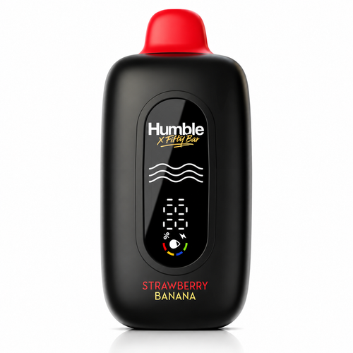 Strawberry Banana Fifty Bar X Humble disposable vape device, 20,000 puffs, 5% nicotine