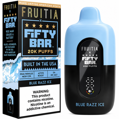 Blue Razz Ice – Fifty Bar X Fruitia