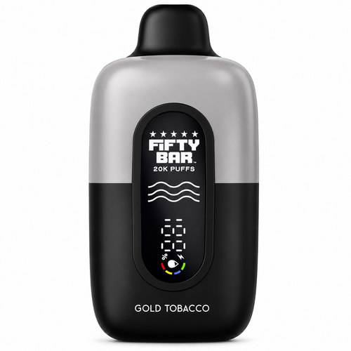 Gold Tobacco Fifty Bar Nixodine disposable vape device, 20,000 puffs, tobacco-free 6-methyl nicotine