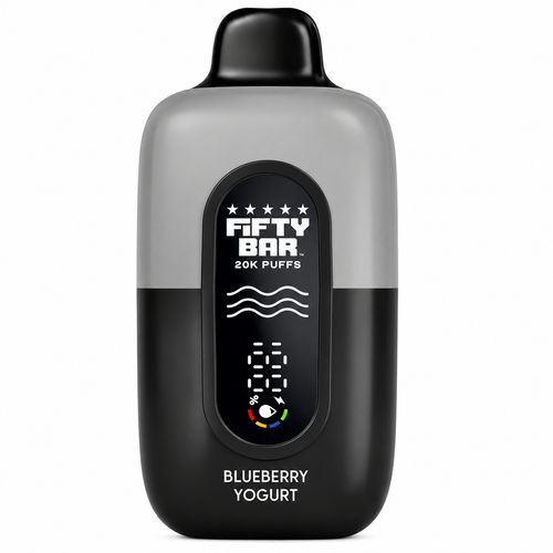 Blueberry Yogurt Fifty Bar Black Series disposable vape device, 20,000 puffs, 5% nicotine