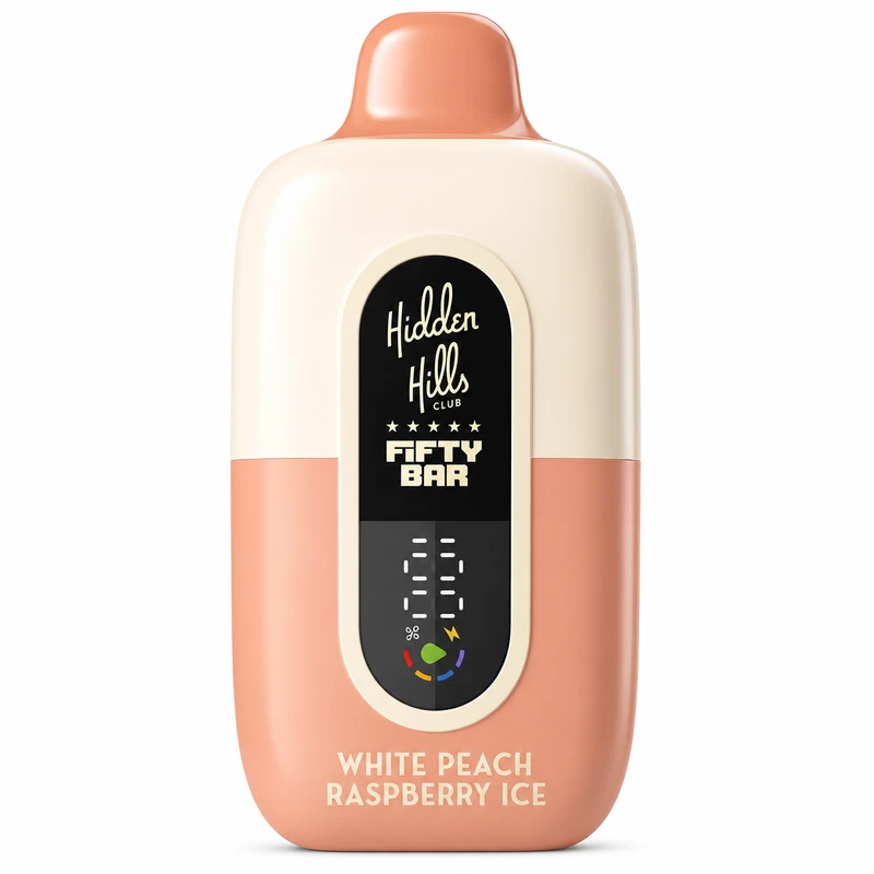 White Peach Raspberry Ice – Fifty Bar X Hidden Hills