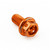 Ergal - Testa Forata M5 x (08mm) x 10mm Laserata Arancio