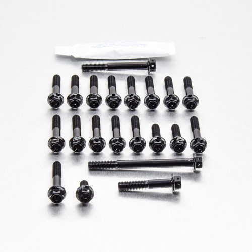 Kit Viti Ergal Carter Motore Ninja 250R '08+ Testa Forata Corsa Nero
