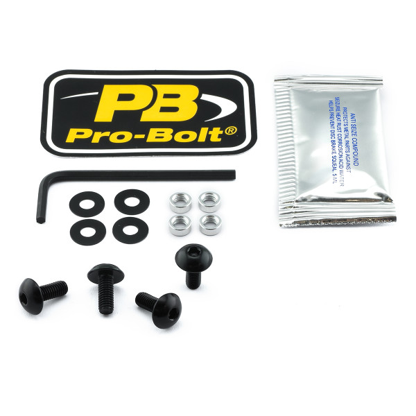 Kit Viti Ergal Plexiglass 4 Viti e Collari Nero
