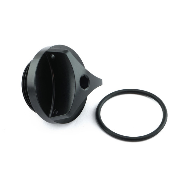 Tappo rabbocco olio in ergal Kawasaki Standard Nero