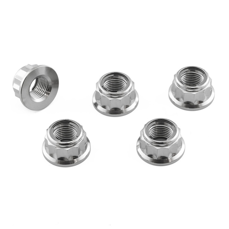 Titanium Sprocket Nuts M10x(1.00mm) Bi-Hex Lock Pack x5