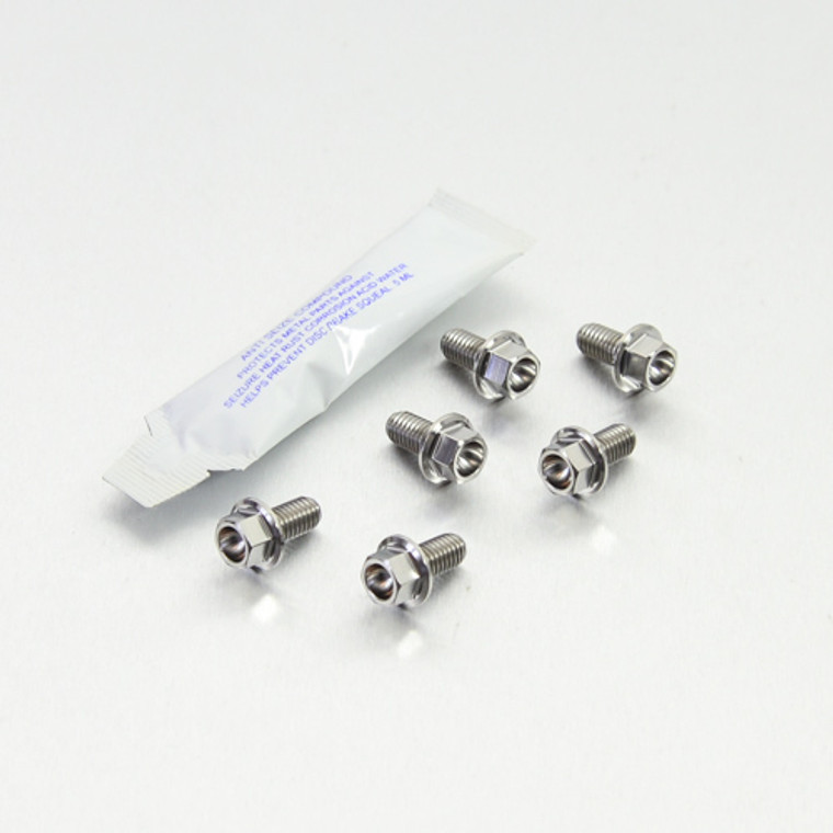 Titanio - Viti Disco Freno M6 x 12mm Testa Esag. Flang. Pk x 6 Post.