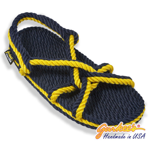 Signature Barbados Blue & Gold Rope Sandals