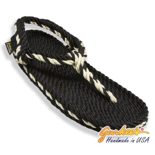 Signature Trinidad Black & Natural Rope Sandals