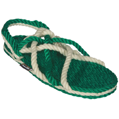 Signature Neptune Green and Snow Rope Sandals - Gurkee's
