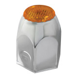 CLASSIC REFLECTOR CHROME STEEL PUSH-ON LUG NUT COVER W/O FLANGE - AMBER