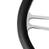 14" Chrome Aluminum 3-Spoke Style 9-Screw Mount "Competition Series" Steering Wheel