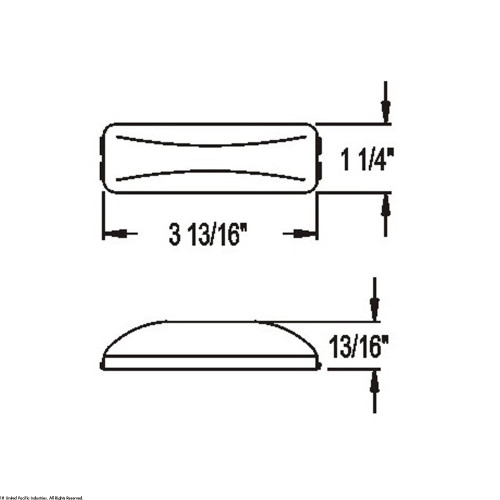 Incandescent Rectangular Fender Mount Utility Light - Clear Lens