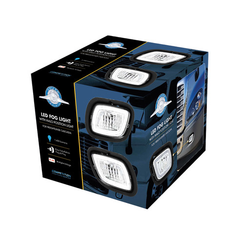 LED Fog & Driving Light W/Halo Position Light For 2008-2017 FL Cascadia-Driver -Competition Series United Pacific 31100r -Competition Series