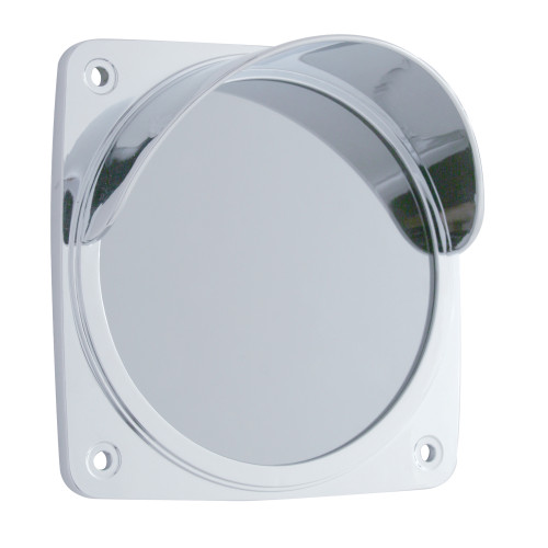Square Chrome Mirror Bezel w/ Visor