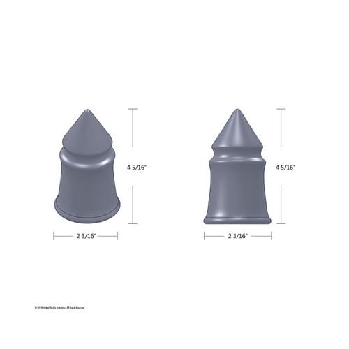 33mm X 4 3/8" Chrome Plastic V-Spike Nut Cover - Push-On