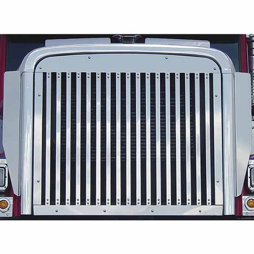 Stainless Steel Freightliner FLD 120 Grille - 17 Vertical Bars