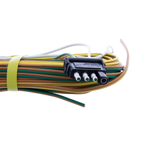 4 WAY LED TRAILER LIGHT HARNESS - 25' POSITIVE LEADS & 16" GROUND LEAD