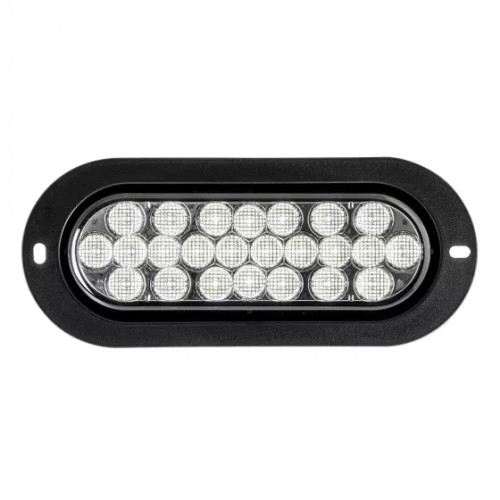 SMOKE LENS OVAL FLANGE MOUNT PEARL LED SEALED LIGHT..