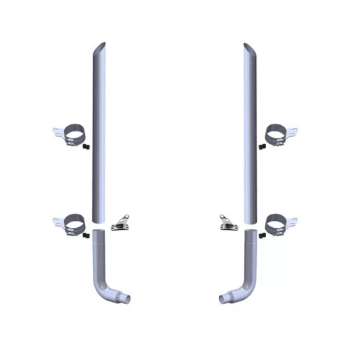 ROADWORKS SLASH CUT TOP EXHAUST KIT WITH ELBOWS FOR PETERBILT 379 AND 389 GLIDER