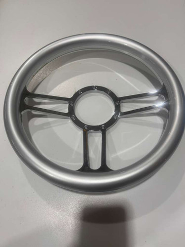 14" Chrome Aluminum 3-Spoke, 9-Screw Mount Steering Wheel