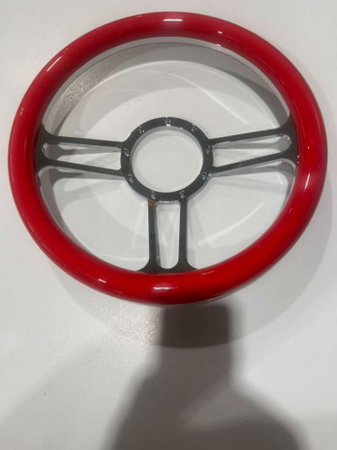 14" Chrome Aluminum 3-Spoke, 9-Screw Mount Steering Wheel