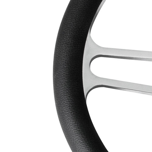 14" Chrome Aluminum 3-Spoke Style 9-Screw Mount "Competition Series" Steering Wheel