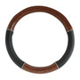 Heavy Duty 20" Steering Wheel Cover Dark Wood W/ Chrome Trim In Deluxe Series-Grand General-54023
