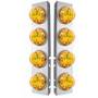 PB SS Front Air Cleaner Bracket w/8X 17 Amber LED Refl. Watermelon Lights & SS Bezels -Amber Lens-United Pacific-39628