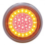 44 LED "Euro" Stop, Turn & Tail Light (Flange Mount) - Amber LED/Red LED/Clear Lens