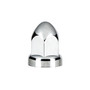 33mm X 2-3/4" Chrome Plastic Bullet Nut Covers With Flange - Push-On (Box of 20 )
