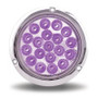 4" RED STOP, TURN & TAIL TO PURPLE AUXILIARY ROUND FLANGE MOUNT LED LIGHT - 19 DIODES