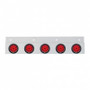 Stainless Top Mud Flap Plate With 5X 9 LED 2" Reflector Lights & Grommets