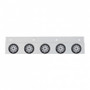 Stainless Top Mud Flap Plate With 5X 9 LED 2" Reflector Lights & Grommets