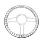 14" Chrome Aluminum 3-Spoke Style 9-Screw Mount "Competition Series" Steering Wheel