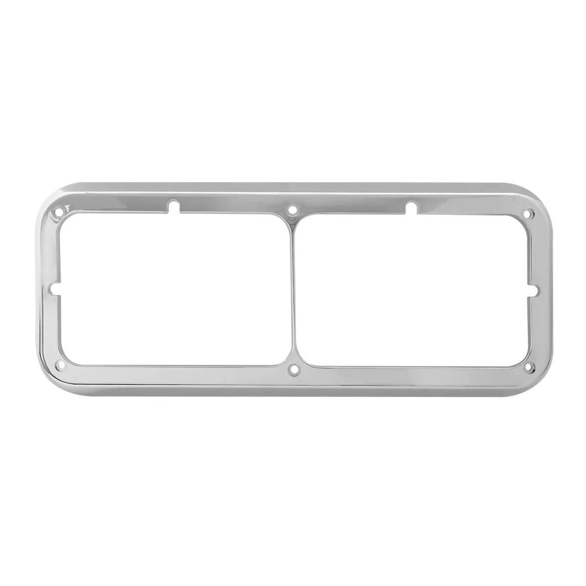 Dual Rectangular Headlight Bezel For Peterbilt, Kenworth & Freightliner - Chrome-Grand General-87591