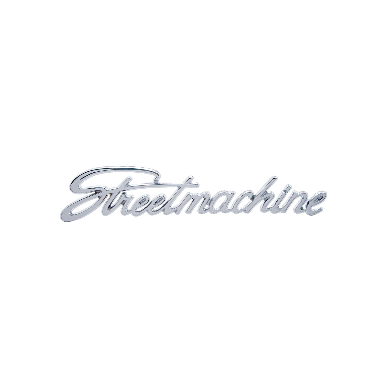 Chrome "Street Machine" Script Emblem With Stud-United Pacific-S1002