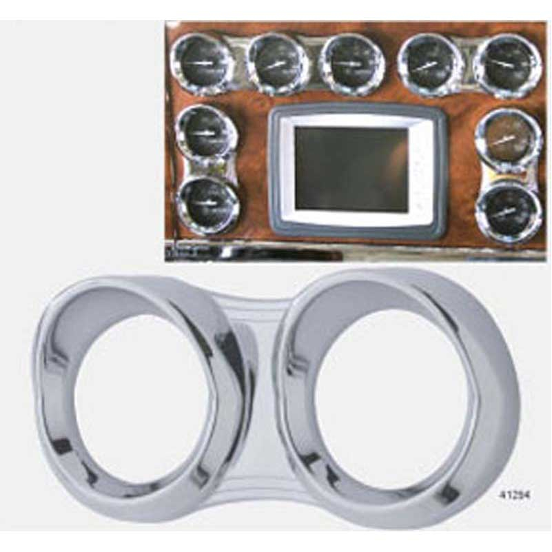 2 Gauge Cluster Cover W/ Visor For 2006+ Peterbilt - Horizontal-United Pacific-41294