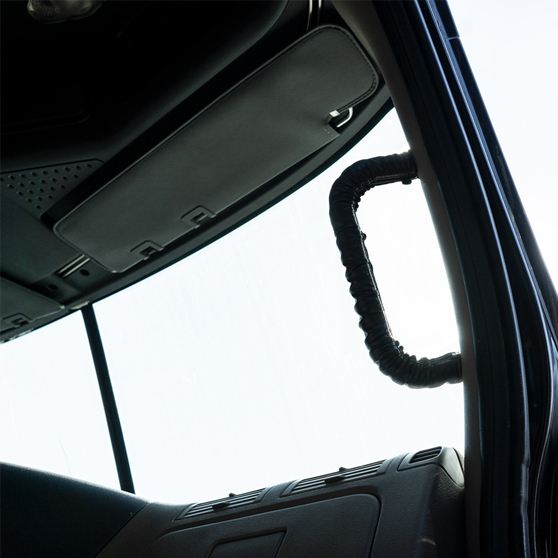 17" Driver Assist Grab Bar Cover - Black Engineered Leather