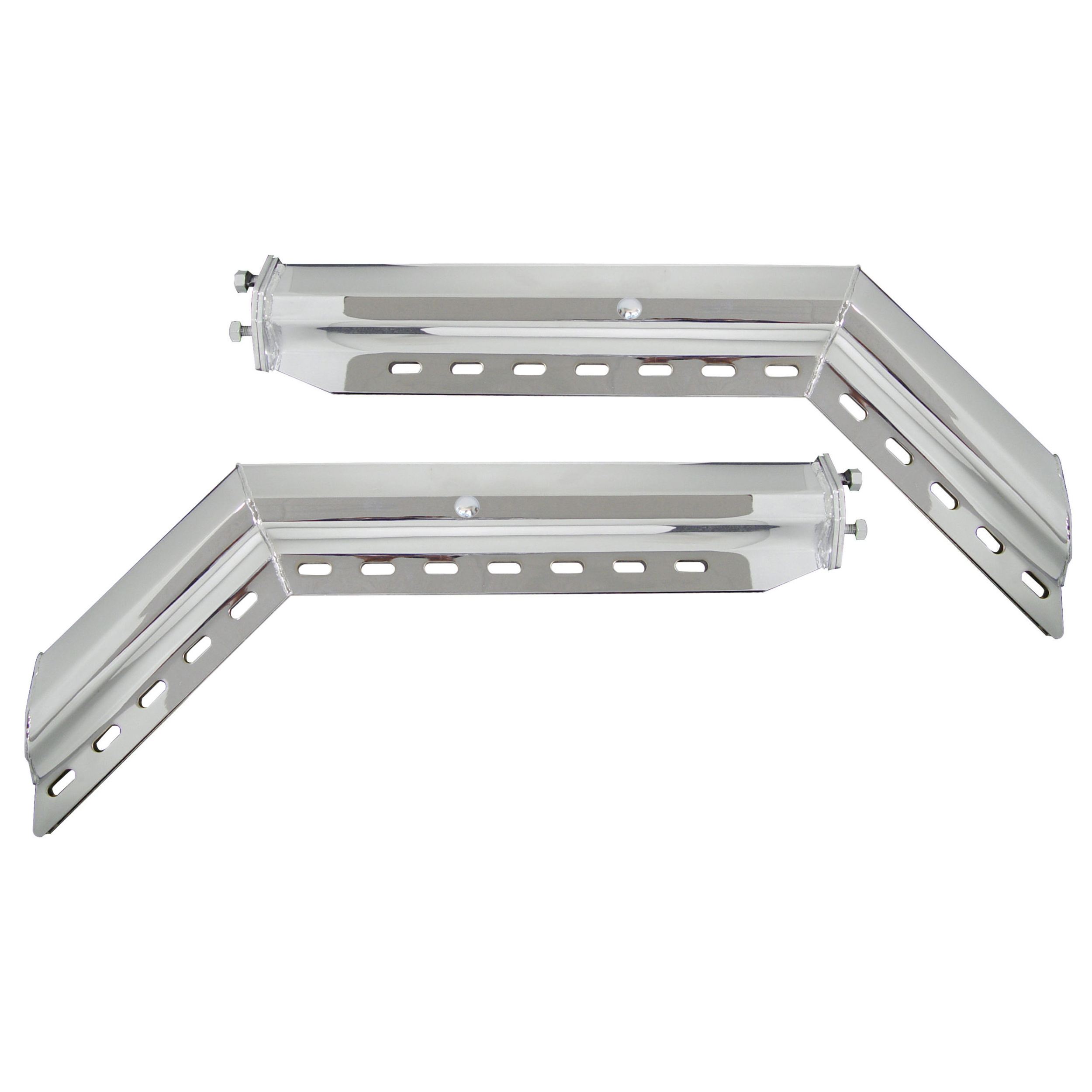 30" Chrome 45 Degree Angled Heavy Duty Mud Flap Hanger - 2" Bolt Pattern