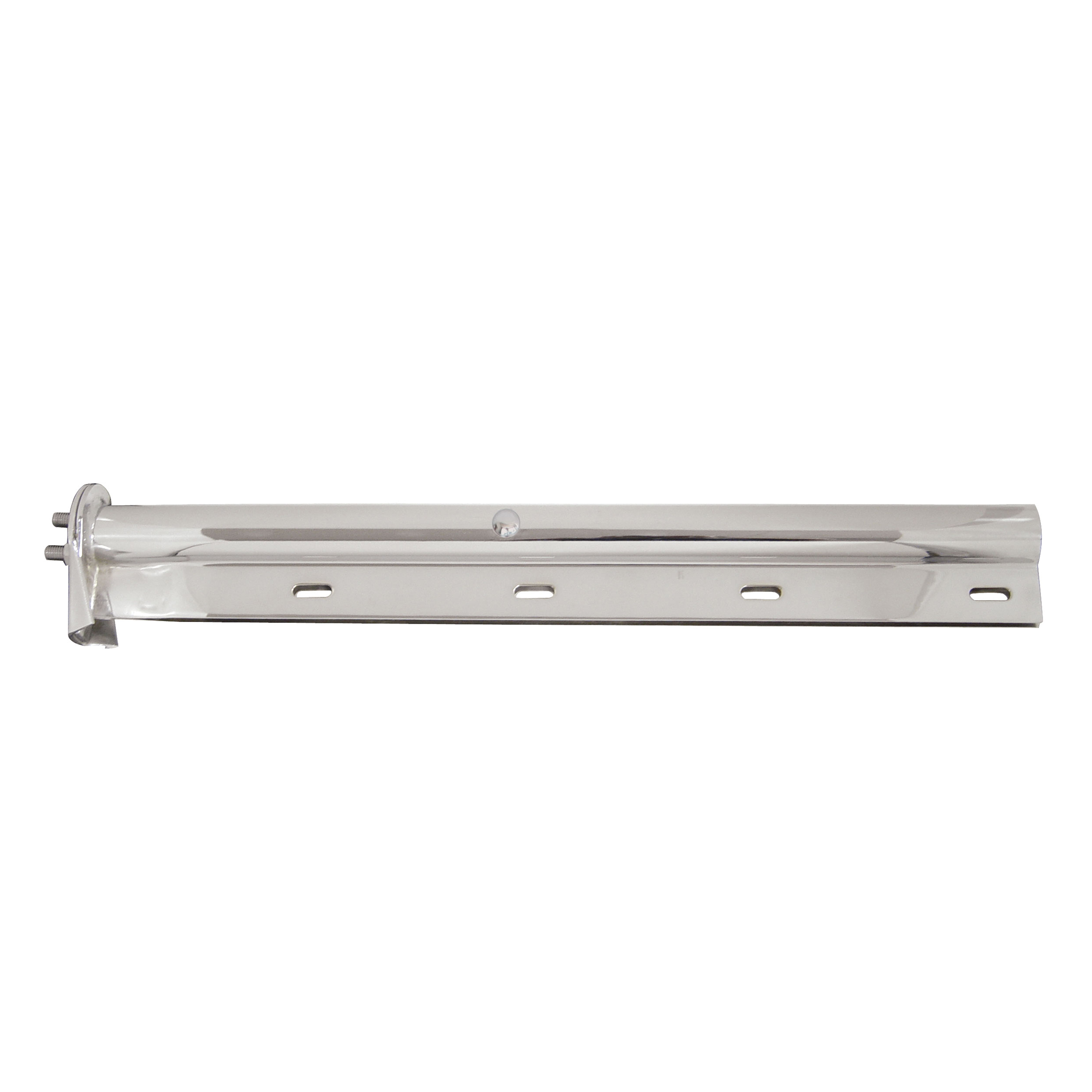30" Chrome Light Duty Mud Flap Hanger (Open End Cap) - 1 1/8" Bolt Pattern