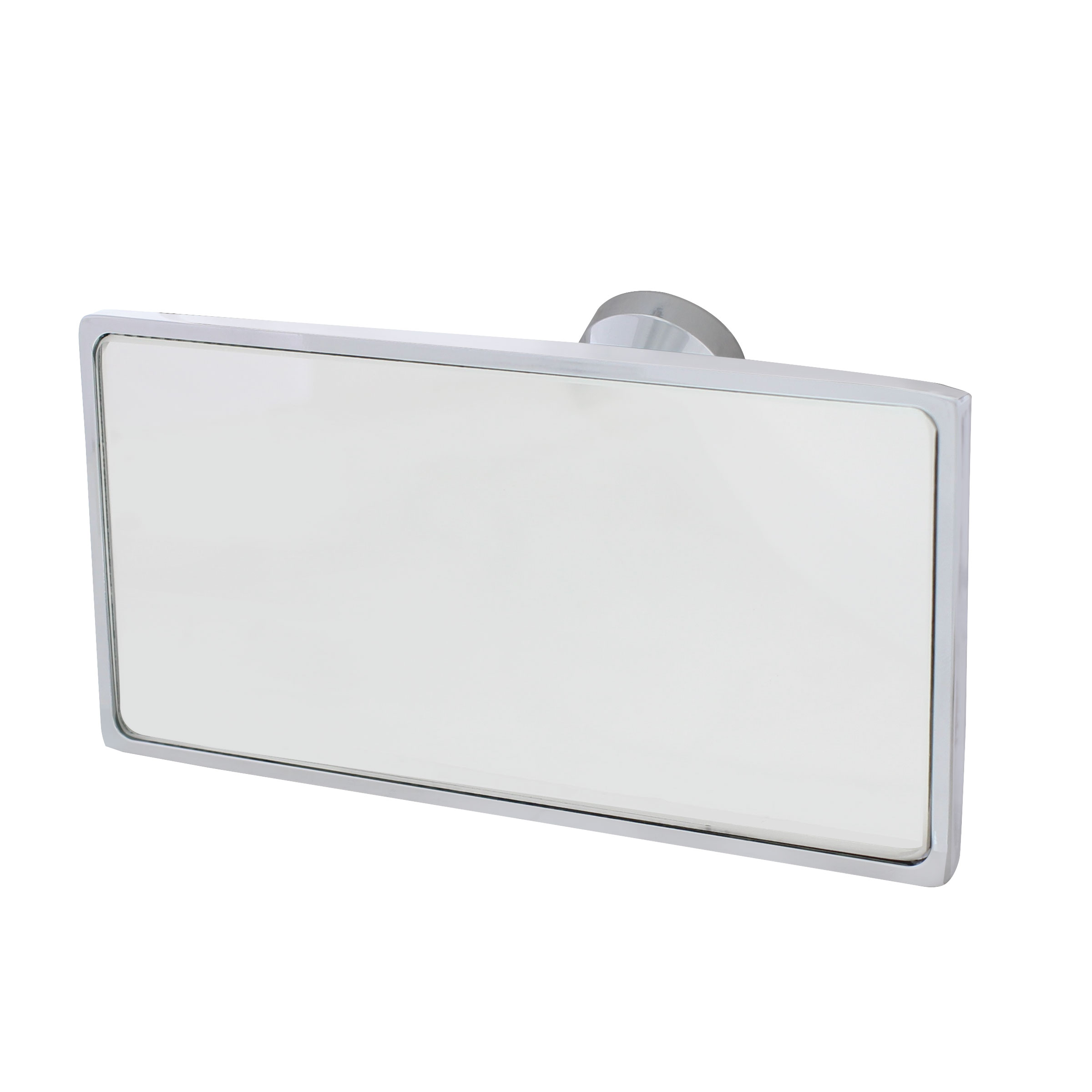 Rectangular Chrome Plated Aluminum Interior Rear View Mirror With Glue-On Mount